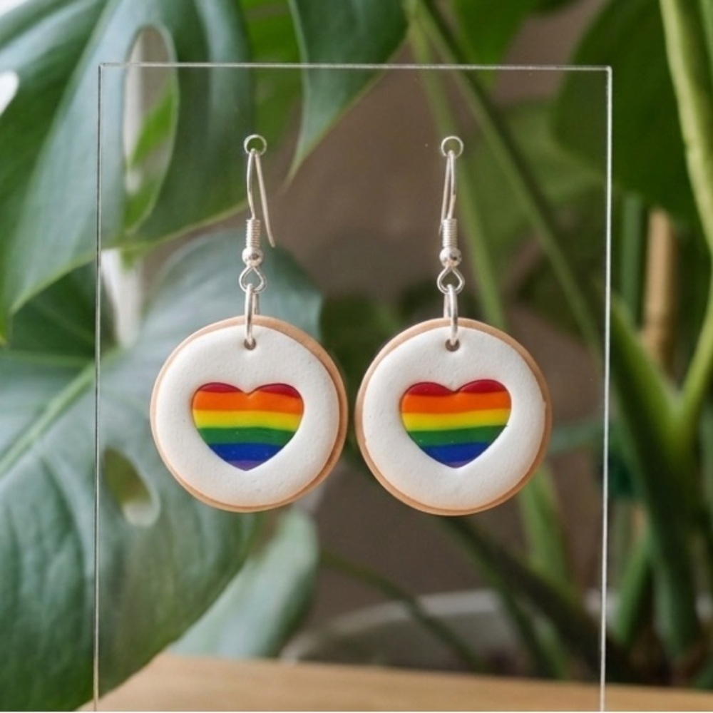 Rainbow Sugar Cookie Dangles - Handmade Earrings